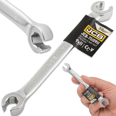 JCB Cr-V Serie - Dubbelzijdige Ringsleutel - 9x11 mm - Roestvrij staal