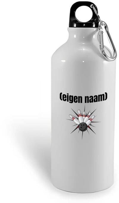 Hacebo® - bowlen kegels met eigen naam waterfles - Bowlen - ieman die graag bowlt - sport - bal - kegels - cadeau - verjaardag - kado - water fles - 400ML