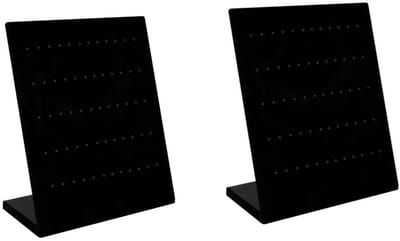Dailygoods- Oorbelstandaard 2 Stuks - Zwart Fluweel - Sieraden Organizer - L-vormig - 60 Gaten voor 30 Paar Oorbellen - Ruimtebesparend - Sieradenorganizer