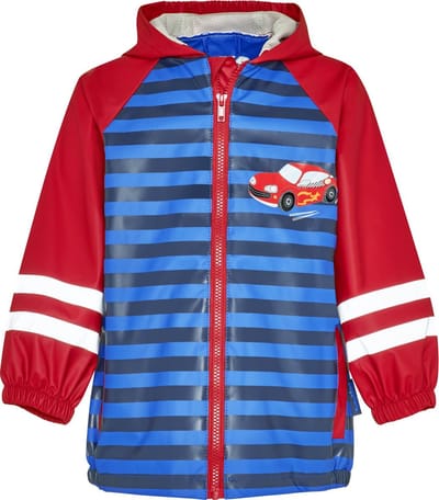 Playshoes - Regenjas voor kinderen - Raceauto - Rood en blauw - maat 86cm