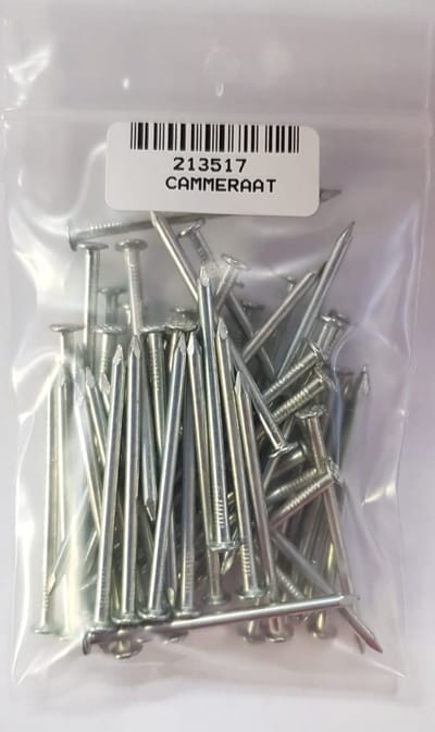 Draadnagels – platte kop (PK) – verzinkt staal – 2,0x40 mm – 50 gram – spijkers voor hout en afwerking