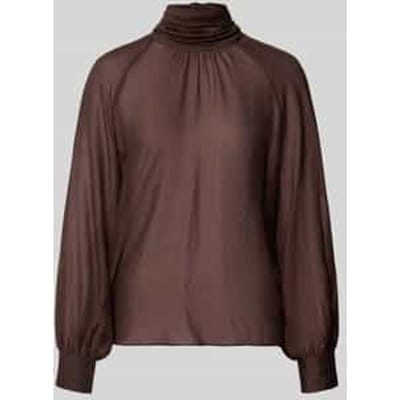 regular fit blouse van viscosemix met opstaande kraag