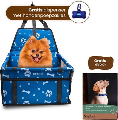 DogSeat® Buddy - Luxe Hondenmand Auto - Autostoel hond - Reisbench hond - Autogordel hond - Blauw