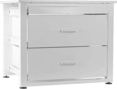Wasmachine verhoger Wim, verstelbaar, met twee houten laden en schuif