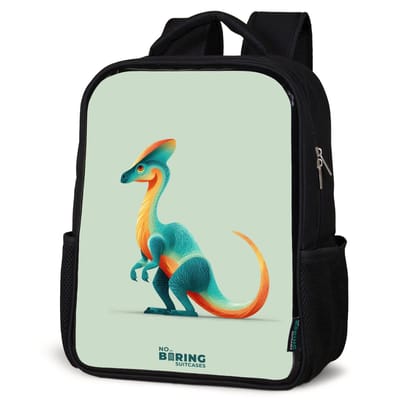 NoBoringSuitcases.com® - Rugzak zwart jongens - Schooltas jongen - NoBoringSuitcases.com® - Rugzak zwart - Schooltas jongen & meisje - Elegante dino met kam - Rugtas voor school - Boekentas kind - Schoolrugzak - Kinderrugzak