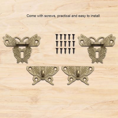 Antiek Retro Vintage Decoratieve Grendel Haspe Hangslot Voor Houten Sieradendoos Kast