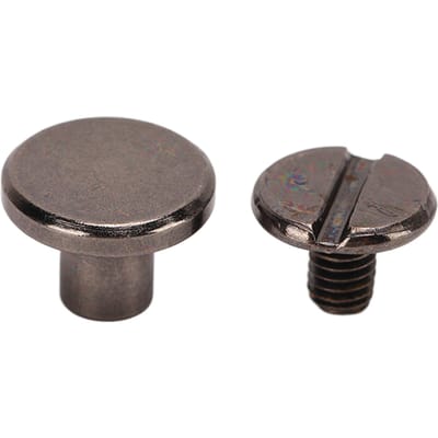 200 Sets Boekbindschroef Messing Ronde Platte Kop Metalen Chicago Bindschroeven DIY Lederen Klinknagel zwart