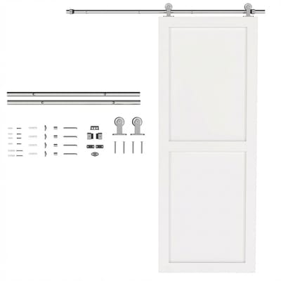 HOMCOM schuifdeurbeslagset - 304 roestvrij staal - 152x2,5x2,5 cm - zilver