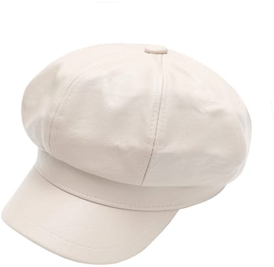 Cosensi- Ballonmuts Retro - Unisex PU-leer - Winterbaretten - Achthoekige Pet - Hoofdomtrek 56-58 cm - Duurzaam en stijlvol - Beret