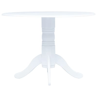 vidaXL - Eettafel - 106 - cm - massief - rubberwood - wit