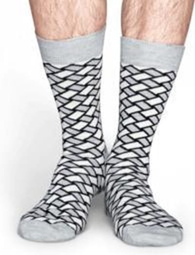 Happy Socks Basket Grijs/Wit Maat 36-40