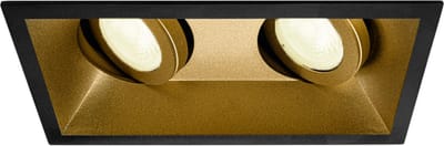 Inbouwspot Youri met Philips HUE White - Voor binnen / woonkamer / keuken / slaapkamer - spotje - Goud / Zwart - dubbele verdiepte spot - IP20 - GU10 - Buitendiameter: Dubbele spot - boorgat: Vierkante uitsparing - min. Inbouwdiepte: 90MM