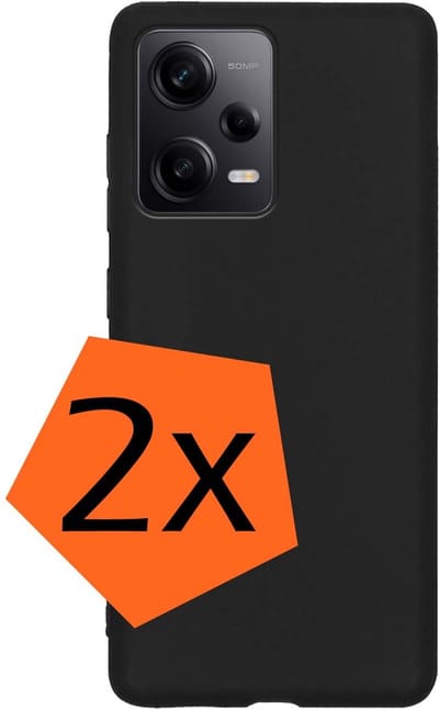 Hoes - 2 Stuks - Geschikt voor Xiaomi Redmi Note 12 Pro - Sterk & Shockproof - Case Siliconen - Back Cover - Telefoon Hoes - Zwart