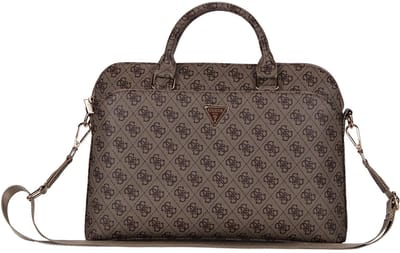 Guess PU 4G Triangle Logo Laptoptas voor 13/14/15 inch - Bruin