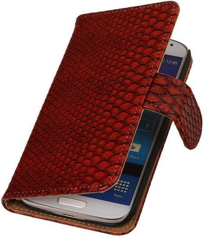 Sony Xperia Z3 Snake Slang Bookstyle Wallet Hoesje Rood - Cover Case Hoes