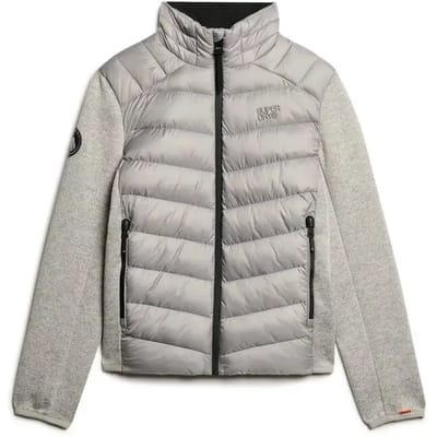 Superdry Gebreide Hybrid Storm jas met Wattering Grijs Grootte: XL