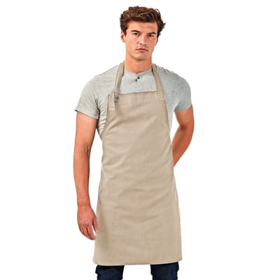 Premier Unisex Calibre Heavy Cotton Canvas Bib Apron (Pakket van 2) (Natuurlijk)