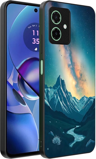 Smartphonica Telefoonhoesje Geschikt voor Motorola Moto G55 met Sterrenhemel Opdruk - TPU Backcover Case With Space And Milkyway Design geschikt voor Motorola Moto G55