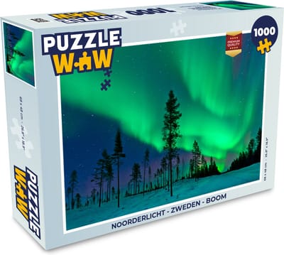 Puzzel Noorderlicht - Zweden - Boom - Legpuzzel - Puzzel 1000 stukjes volwassenen
