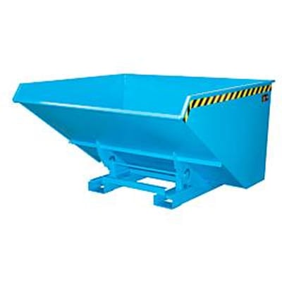 Bauer EXPO-E 2100 kipcontainer, met wielen, dissel & aftapkraan, olie-/waterdicht, rolbaar, B 1870 x D 1720 x H 1095 mm, lichtblauw RAL 5012