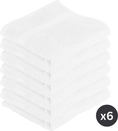 TISECO HOME STUDIO - Handdoek RIVA - SET/6 - 100% katoen - 450 g/m² - 100% katoen - superzacht en zeer absorberend - 50x100 cm - Wit