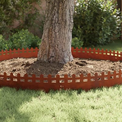 Graskanten 30 stuks - Gazonranden metaal - Tuin afbakenen - Roestige afwerking - 103 cm lengte - Roestbruin