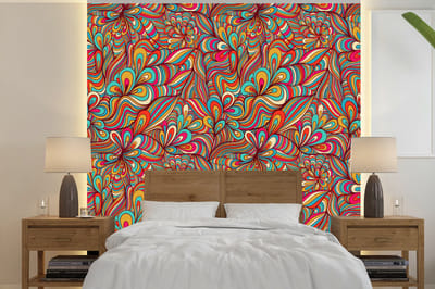 Behang - Fotobehang Design - Jaren 70 - Fantasy - Kleur - Breedte 240 cm x hoogte 240 cm