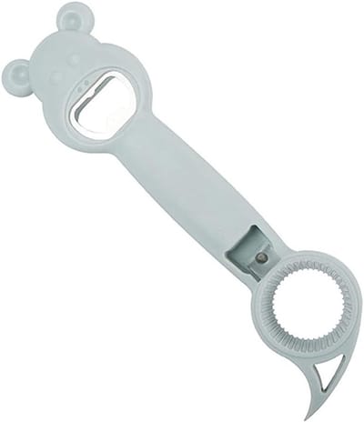 Multifunctionele Flessenopener 4-in-1 met Bieropener, Kurkentrekker en Blikopener - Handige Keukenaccessoires in Blauw