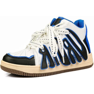Nieuwe Retro Duitse Trainingsschoenen Heren en Dames High-Top Dikke Zool Broodschoenen Jeugd Grote Maat Casual Sport Koppel Schoenen 46 saffierblauwe kleur