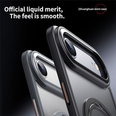 Coverup Hoesje - Geschikt voor iPhone Air Hoesje - Coverup TPU Back Cover met 360° MagSafe Ring Kickstand - Zwart