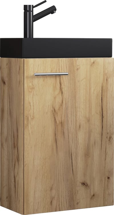 2-delige badkamermeubelset gastentoilet gastentoilet wastafel klein smal Slito-BL