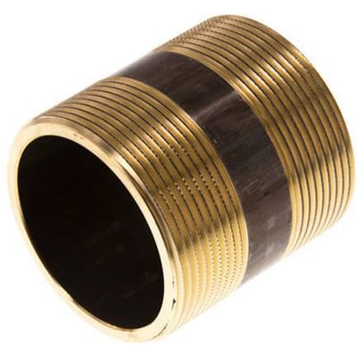 G 2'' Messing Dubbele Pijpnippel 16 Bar DIN 2982 - 60mm - FL2S-M-B-200G-60L