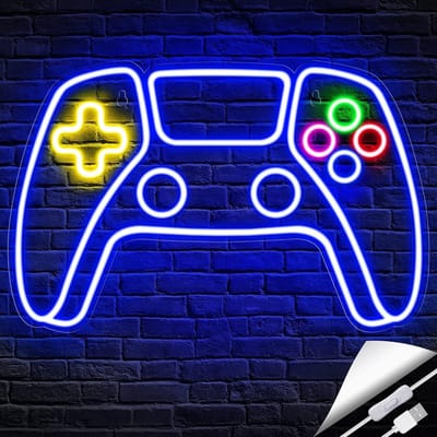Daity Neonbord voor gamers - neoncontrollerbord voor gamekamerdecoratie - neonbord voor gamekamerdecoratie voor tienerjongens
