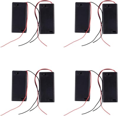 Batterijhouder - Batterij Box - Elektronica Projecten - Met Aan/Uit Schakelaar - 2x AA 3V - Zwart