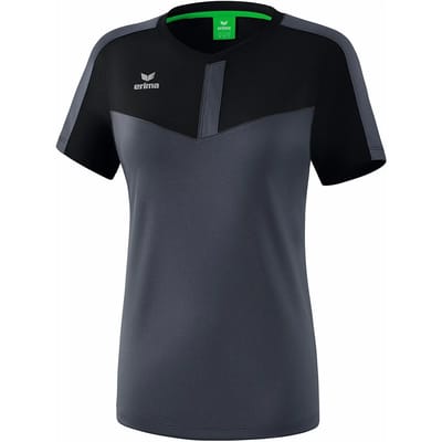 Erima Squad T-Shirt Dames - Slate Grey / Zwart | Maat: 38