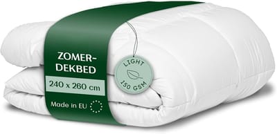 PromoHome Zomerdekbed 240x260 cm – Licht 150 g/m², Ademend en Anti-allergisch Microvezel met OEKO-TEX Certificering