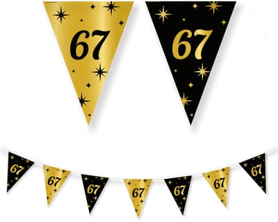 BTH – 67 Jaar Slinger – Goud/Zwart – Verjaardag Versiering – Feest Decoratie – Hangdecoratie – 10m