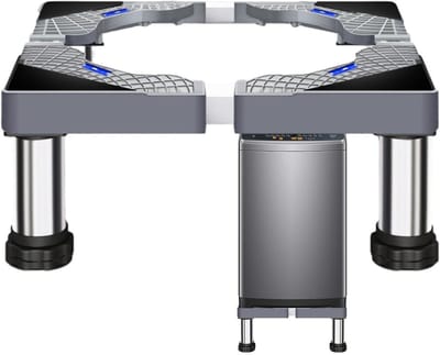 Wasmachine Voetstuk - Apparaat Basis - Huishoudelijk Gebruik - Verstelbare Lengte - 60x60x20cm - Zilver