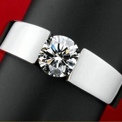 Delysia King Trendy Circulaire Zirkoon Mozaïek Partnerring Heren Eenvoud Temperament Verlovingsringen 7