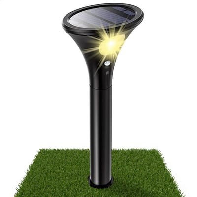 Solgaro® Solar Tuinverlichting Grondo - 2 Stuks - Tuinverlichting Op Zonne Energie - Buitenlamp met Bewegingssensor - Warm Wit Licht - Dag nacht sensor - Tuinlamp - Tuinspot - Met Grondspies