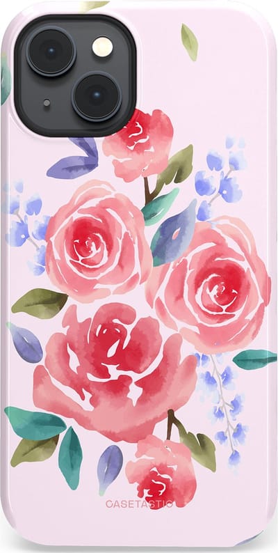 Casetastic hoesje geschikt voor Apple iPhone 14 Plus - MagSafe - Dubbellaagse bescherming - Aquarel pracht - Fashion Case - Lichtroze Lavendel