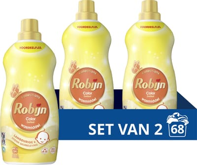 Robijn -Vloeibaar Wasmiddel - Klein & Krachtig- Zwitsal - 2 flessen -68 wasbeurten - Voordeelverpakking