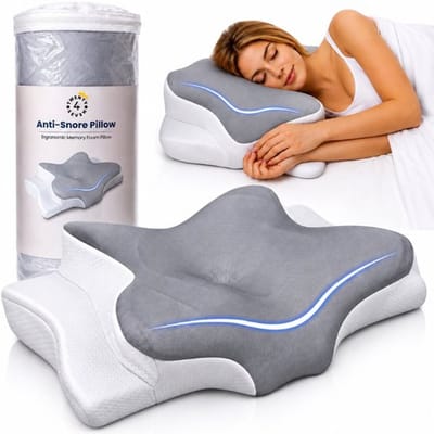 Twenty4seven® Hoofdkussen tegen Nekklachten & Snurken - Vlinderkussen - Anti Snurk Kussen & Slaap Apneu - Ergonomisch Memory Foam