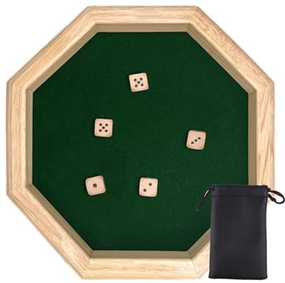 Dobbelstenen Baan voor DND en RPG Spellen - Houten Dienblad en Spoor van 25,5 cm