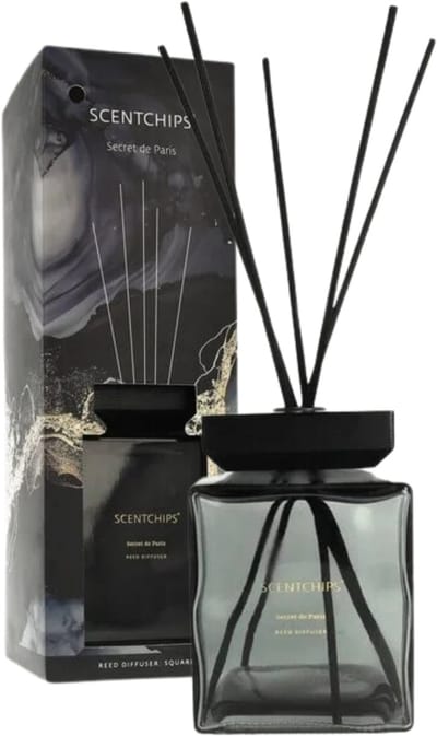 Scentchips Geurstokjes set Square Secret de Paris - Geurstokjeshouder - Geurstokjes Navulling - Geurstokjes - Voorgevuld - Geurverspreider - Huisparfum - 1000ml