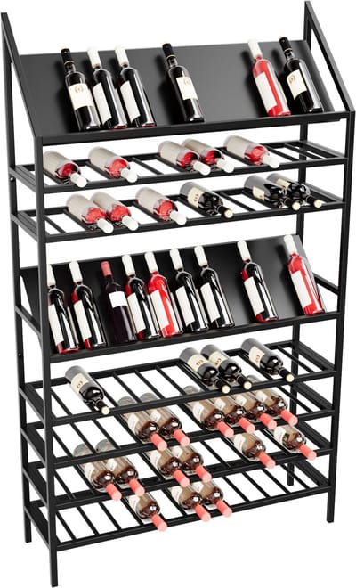 MetaloPro Weinregal Rioja – Schwarzes Metall-Flaschenregal Für 104 Weinflaschen, Robustes Design, Ideal Für Küche, Keller Oder Bar – 170x100x30cm