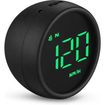Compteur de vitesse GPS à affichage tête haute HUD universel pour voiture avec vitesse, avertissement de survitesse, mesure du kilométrage, rappel de fatigue au volant pour tous les véhicules vert