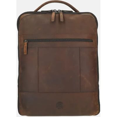 Pylos59 Hunter Laptoprugzak - Leer - 15.6 inch - 17L - Bruin