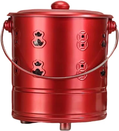Tuinverbrandingsoven - Afvalbrander Vat - Tuinafval Verwerken - Roestvrij Staal - 40 cm - Rood