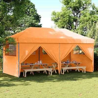 vidaXL - Partytent - inklapbaar - pop-up - met - 4 - zijwanden - oranje